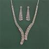 Cz Classic Necklace Set With Rhodium Plating