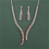 Cz Classic Necklace Set With Rhodium Plating