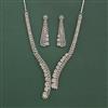 Cz Classic Necklace Set With Rhodium Plating