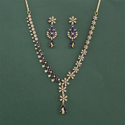 Cz Classic Necklace Set With Mehndi Plating