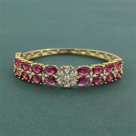 Cz Openable Kada With Mehndi Plating