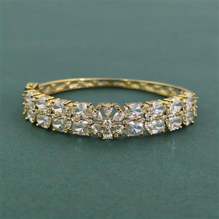 Cz Openable Kada With Mehndi Plating