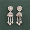 Cz Jhumki With Mehndi 2 Tone Rhodium Plating