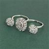 Cz Classic Ring With Carat 2 Tone Rhodium Plating