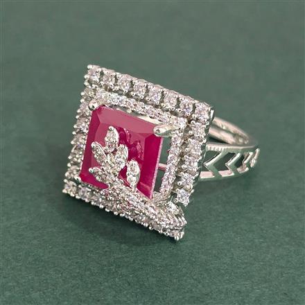 Cz Adjustable Ring With Rhodium Plating