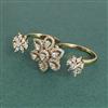 Cz Classic Ring With Mehndi 2 Tone Rhodium Plating