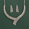 Cz Classic Necklace Set With 2 Tone Rhodium Plating