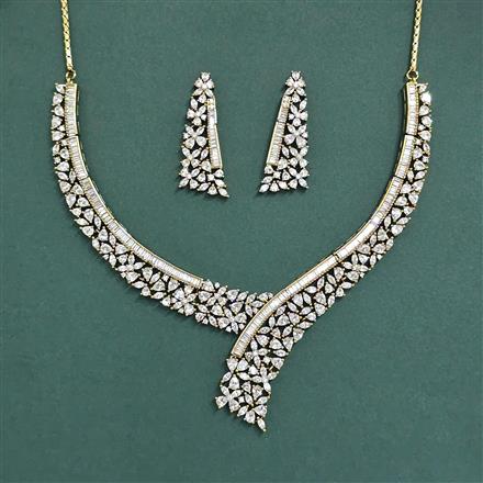 Cz Classic Necklace Set With Mehndi Plating