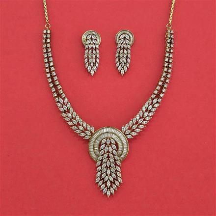 Cubic Zirconia Classic Necklace With Mehndi Plating