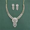 Cz Classic Necklace Set With 2 Tone Rhodium Plating