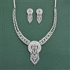 Cz Classic Necklace Set With 2 Tone Rhodium Plating