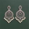 Cz Classic Earring With Rhodium Plating