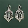 Cz Classic Earring With Rhodium Plating