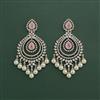 Cz Classic Earring With Rhodium Plating