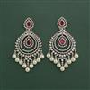 Cz Classic Earring With Rhodium Plating