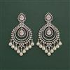 Cz Classic Earring With Rhodium Plating