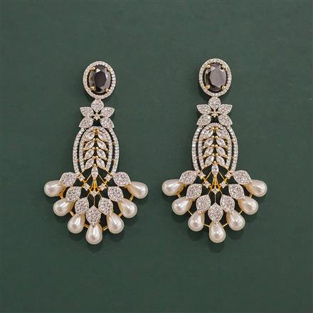 Cz Classic Earring With 2 Tone Plating