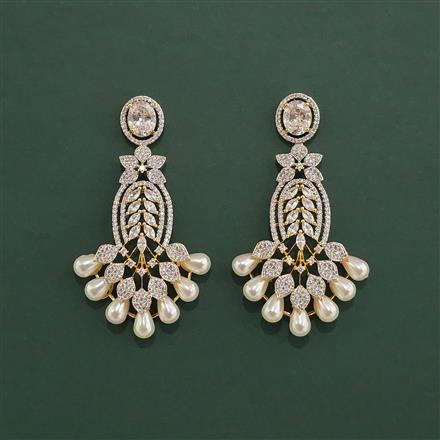 Cz Classic Earring With 2 Tone Plating