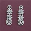 Cz Classic Earring With 2 Tone Rhodium Plating