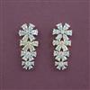 Cz Delicate Earring With 2 Tone Rhodium Plating