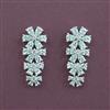 Cz Delicate Earring With 2 Tone Rhodium Plating