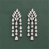 Cz Classic Earring With 2 Tone Rhodium Plating