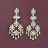 Cz Classic Earring With 2 Tone Rhodium Plating