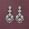 Cz Classic Earring With 2 Tone Rhodium Plating