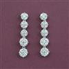 Cz Classic Earring With 2 Tone Rhodium Plating