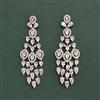 Cz Classic Earring With 2 Tone Rhodium Plating