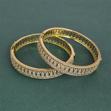 Cz Openable Bangles With Mehndi Plating