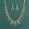 Cz Classic Necklace Set With Gold Plating