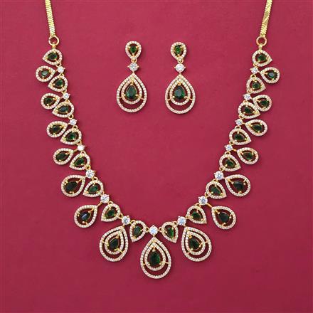 American Diamond Classic Necklace With Gold Plating