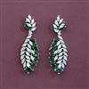 Cz Classic Earring With Rhodium Plating
