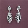 Cz Classic Earring With Rhodium Plating