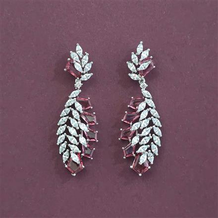 Cz Classic Earring With Rhodium Plating