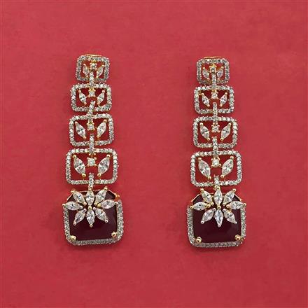Cubic Zirconia Classic Earring With 2 Tone Plating
