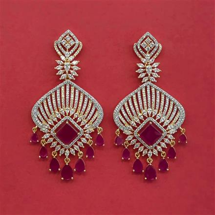 Cubic Zirconia Classic Earring With 2 Tone Plating