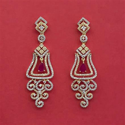 Cubic Zirconia Classic Earring With 2 Tone Plating