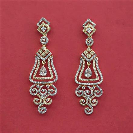 Cubic Zirconia Classic Earring With 2 Tone Plating