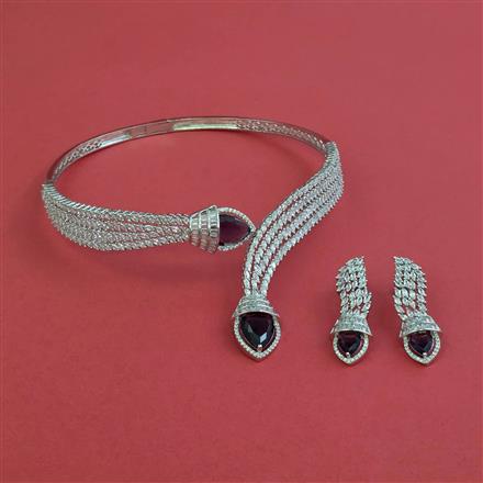 Cubic Zirconia Classic Necklace With Rhodium Plating