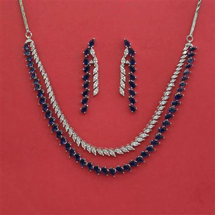 Cubic Zirconia Classic Necklace With Rhodium Plating