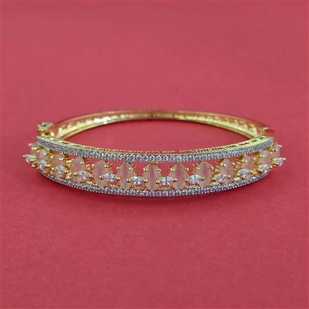 Cubic Zirconia Openable Kada With 2 Tone Plating