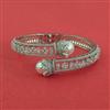 Cubic Zirconia Openable Kada With Rhodium Plating