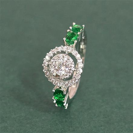 Cz Adjustable Ring With Rhodium Plating