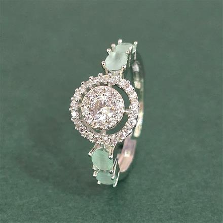 Cz Adjustable Ring With Rhodium Plating
