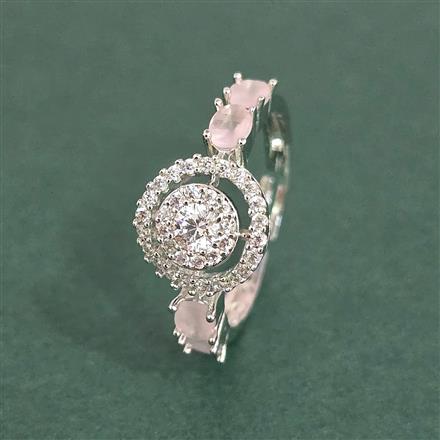 Cz Adjustable Ring With Rhodium Plating
