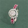 Cz Adjustable Ring With Rhodium Plating