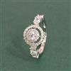 Cz Adjustable Ring With Rhodium Plating