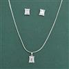 Cz Classic Pendant Set With 2 Tone Rhodium Plating